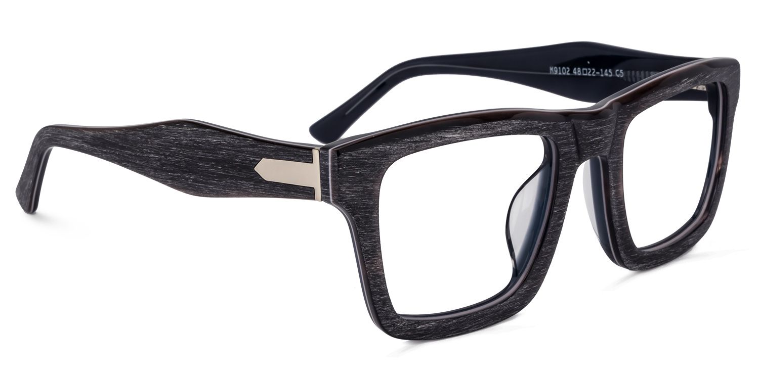 Rectangle Frosted Black Glasses2
