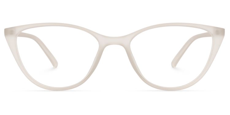 Lucy Cateye White Glasses