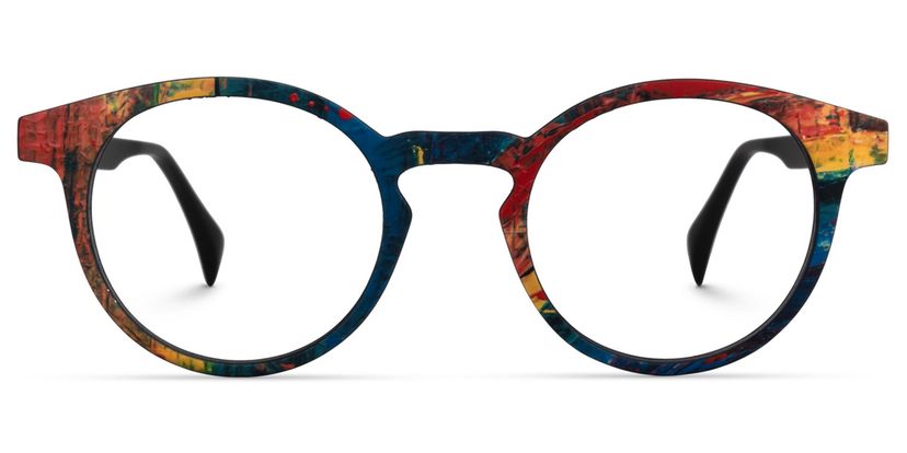 Street-Artist Round Blue-Red Glasses