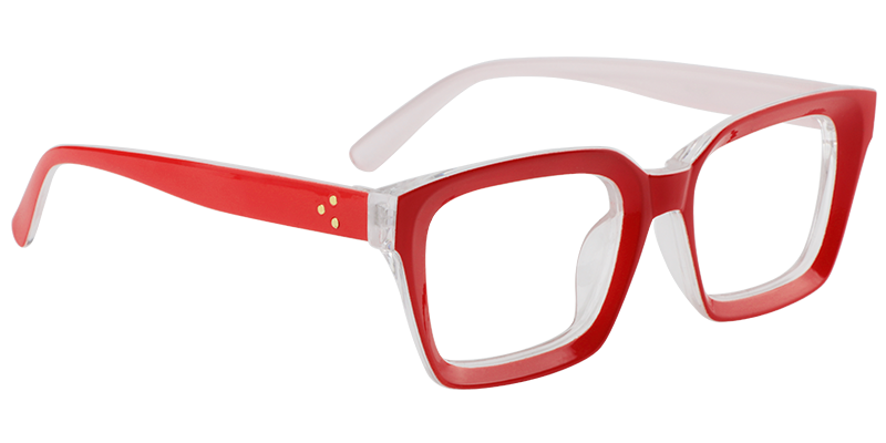 Rectangle Red Reading Glasses | Zeelool Reading Glasses3
