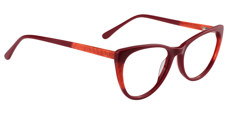 Oval Red Glasses | Zeelool Eyeglass Frames3