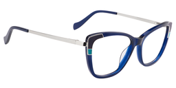 Queena Rectangle Dark Blue Glasses3