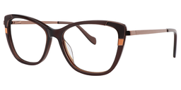 Queena Rectangle Burnt Umber Glasses2