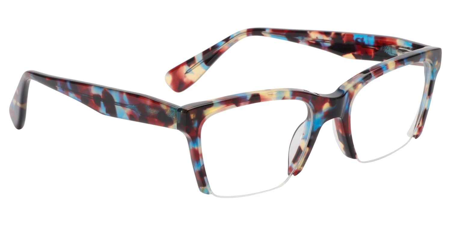 Rectangle Blue Tortoise Glasses | Zeelool Eyeglass Frames3