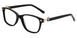 Jenna Rectangle Black Glasses3