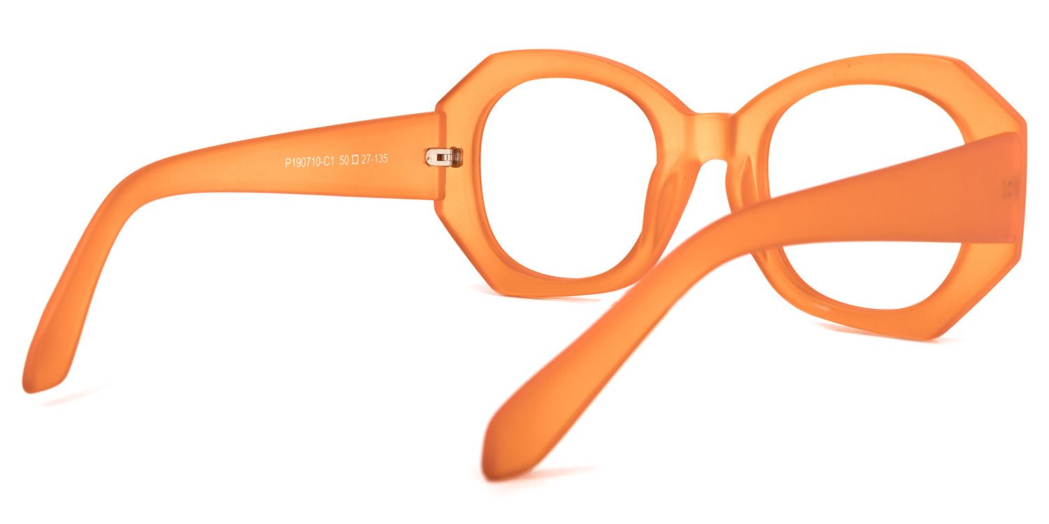 Geometric Orange Glasses | Zeelool Glasses4