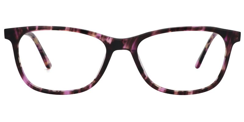 Teresa Rectangle Purple Floral Glasses 