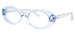 Chaya Oval Clear & Blue Glasses2