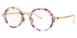 Fiona Round Purple Pattern Glasses3