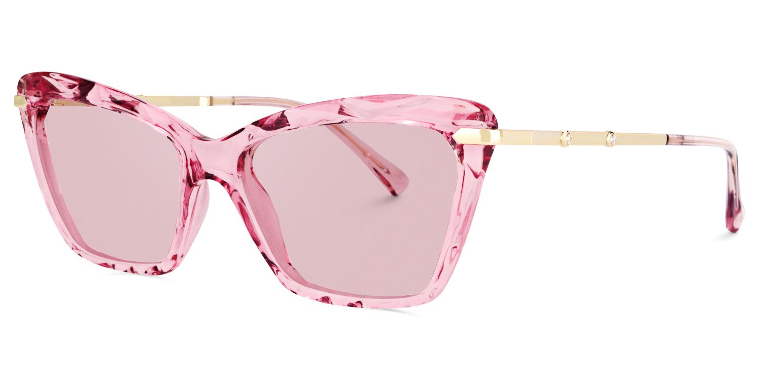 Juliet Pink Frame Sunglasses with Rectangle Style | ZEELOOL UK1
