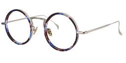 Alisa Round Blue Floral Glasses2