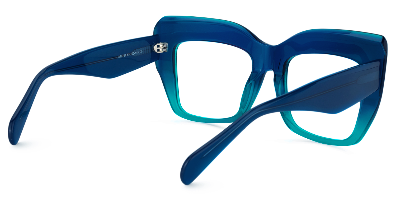 Cat Eye Blue-Green Glasses | Zeelool Glasses4