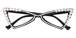 Stacey Sparkling Trilateral Black Eyeglasses1