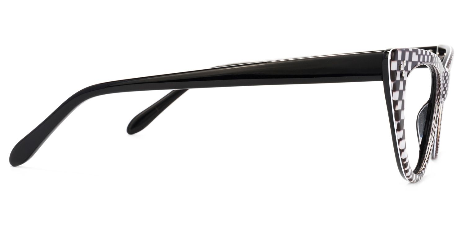 Cat-Eye Black-White Glasses | Zeelool Glasses3