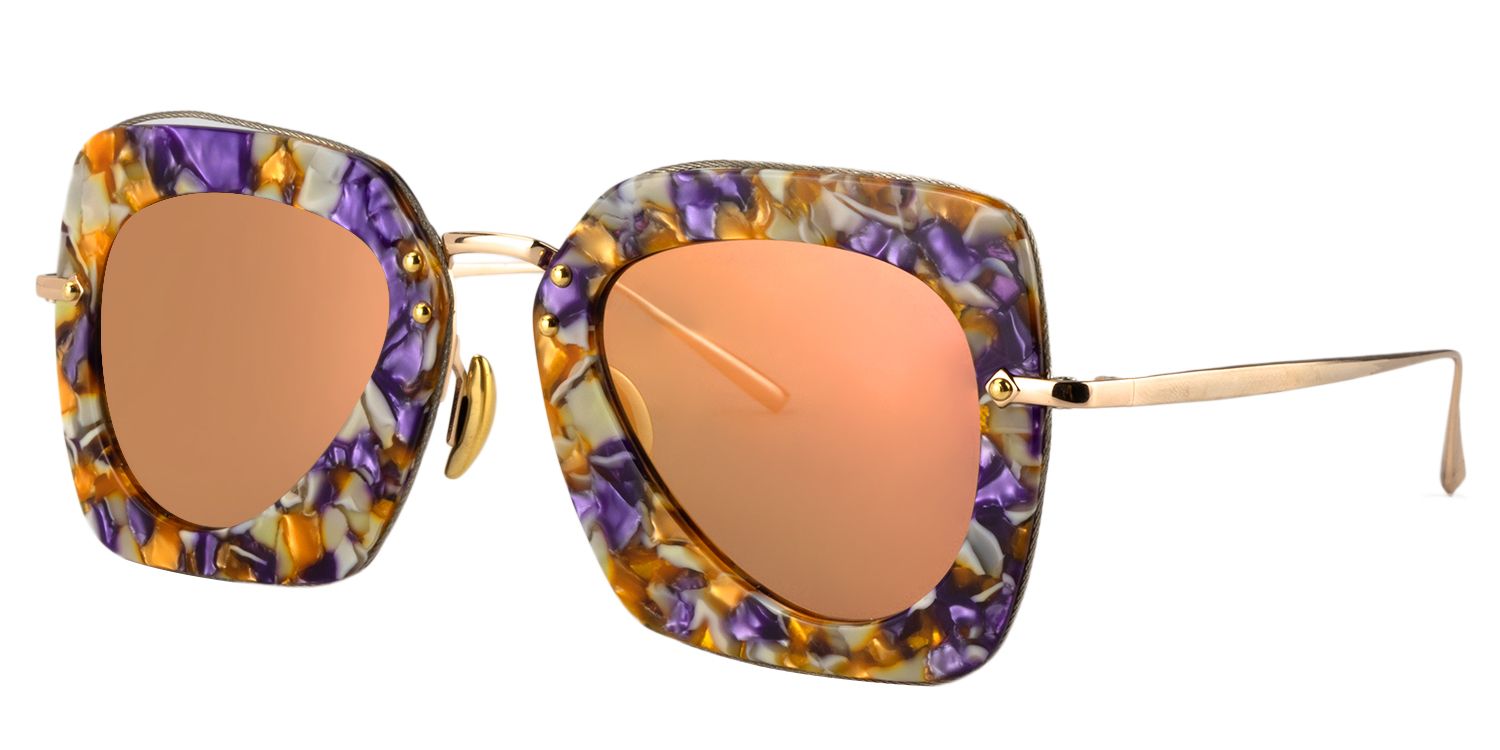 Square Purple Floral Sunglasses | Zeelool Sunglasses2