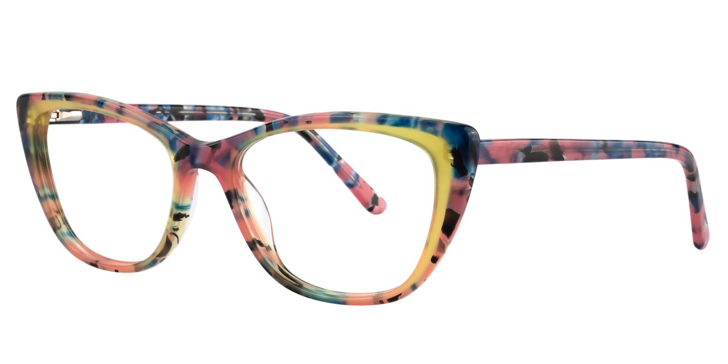 Rectangle Red Floral Glasses | Zeelool Glasses2