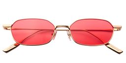 Emma Rectangle Gold Sunglasses1