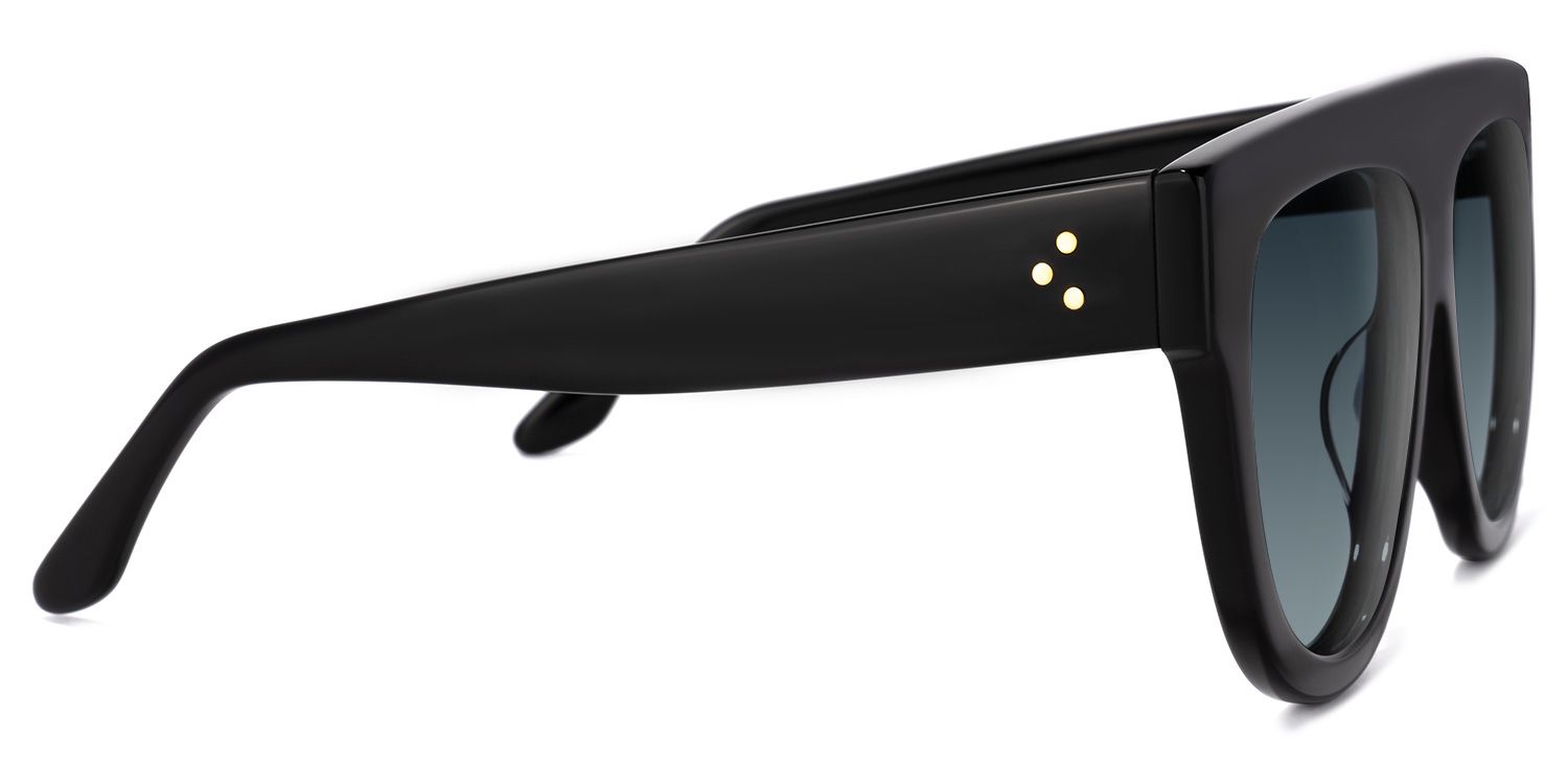 Jules Round Sunglasses with Acetate Black Frames | ZEELOOL CA2