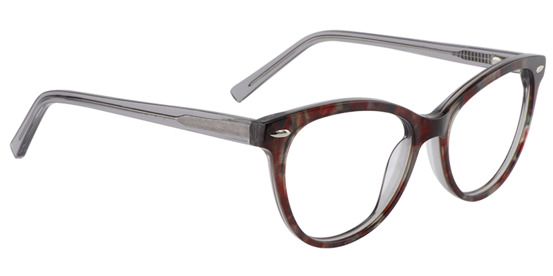 Cateye Red-Gunmetal Glasses | Zeelool Eyeglass Frames3