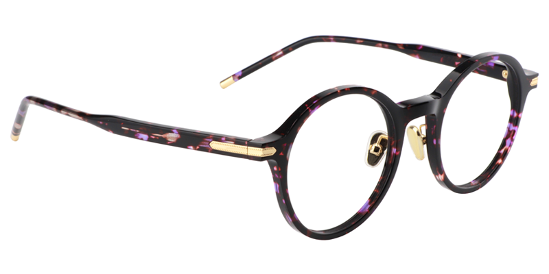 Round Purple Floral Glasses |  Zeelool Eyeglass Frames3