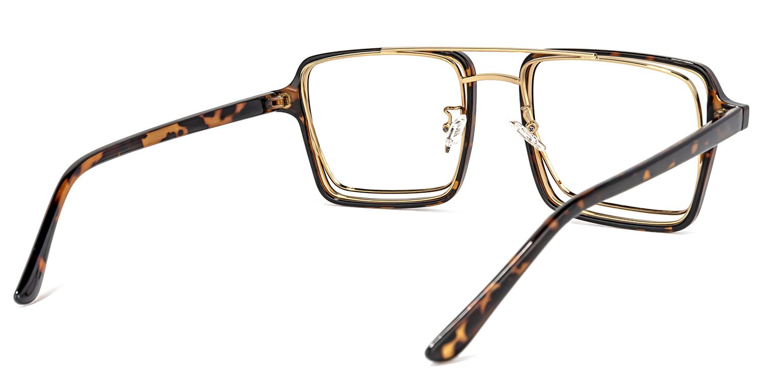 Aviator Tortoise-Gold Glasses | Zeelool Glasses4