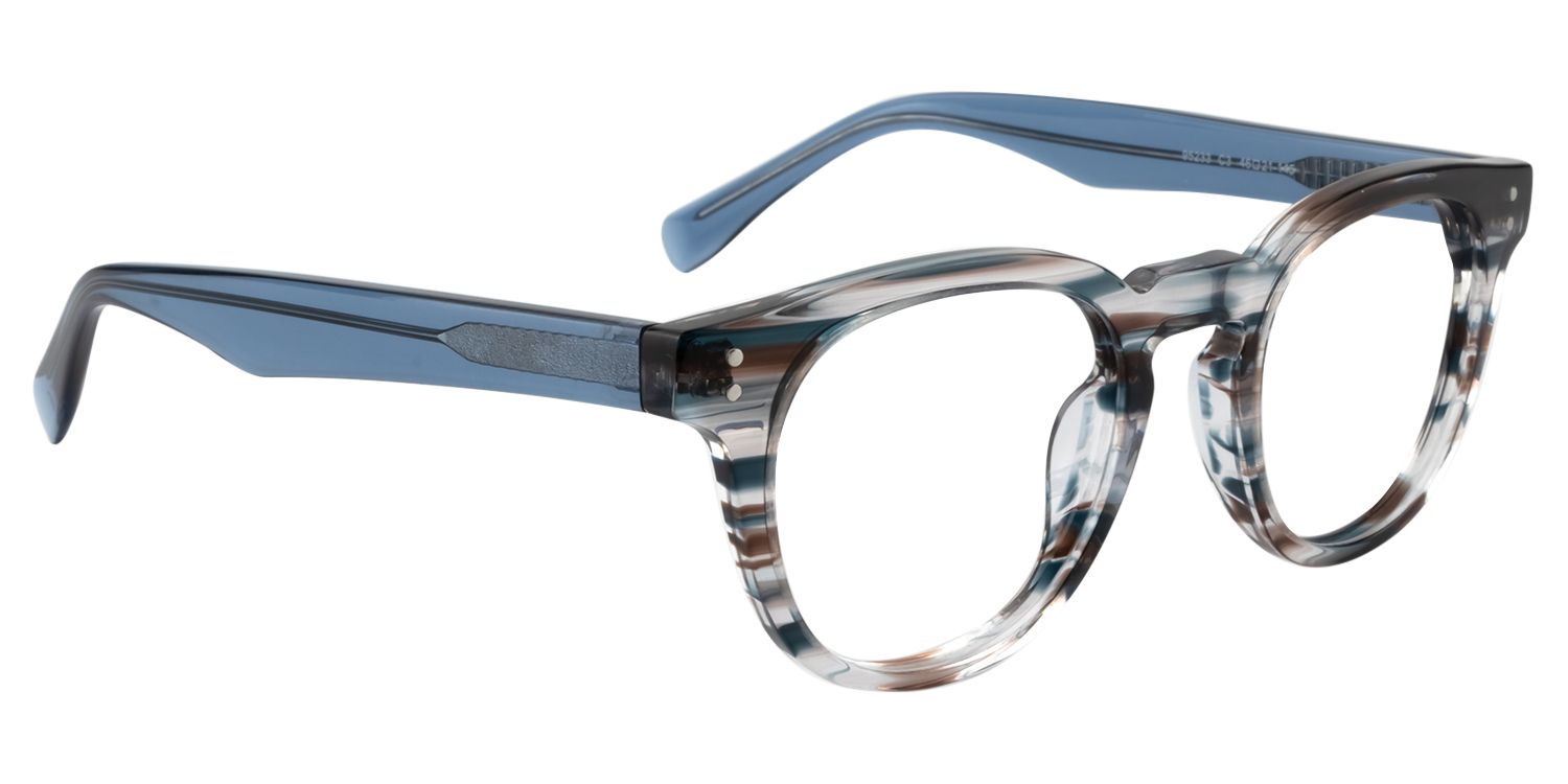 Round Brown Blue Glasses | Zeelool Glasses2