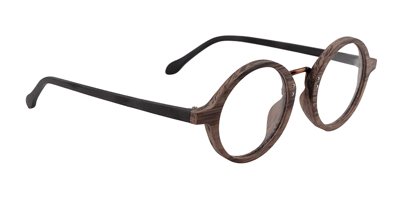 Round Brown Glasses | Zeelool Eyeglasses Online3