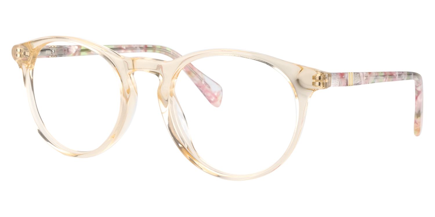 Round Beige Clear Glasses | Zeelool Glasses2