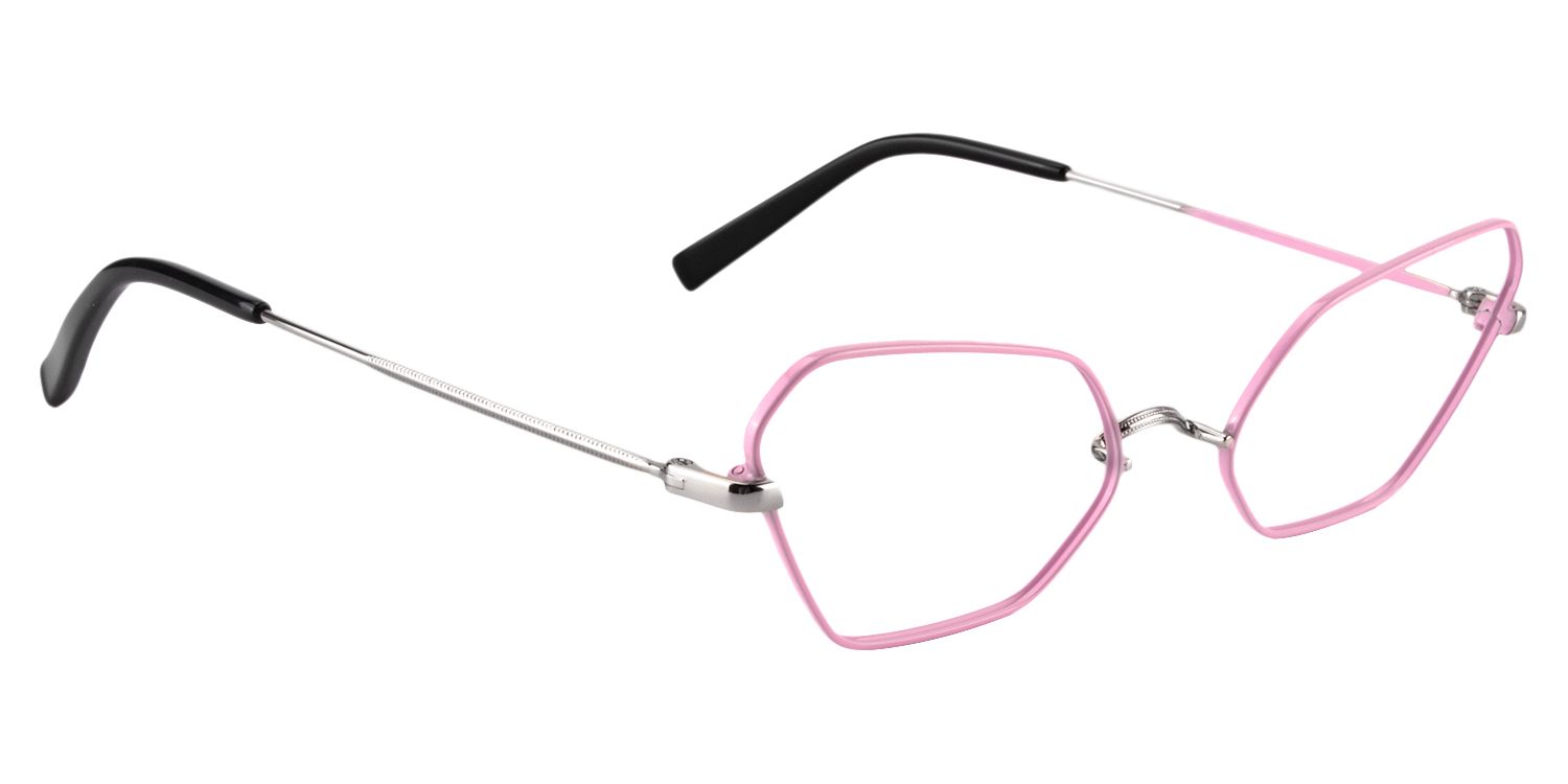 Geometric Pink Glasses | Zeelool Glasses3