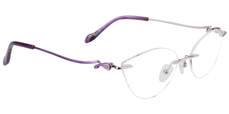 Cateye Purple Glasses | Zeelool Eyeglass Frames3