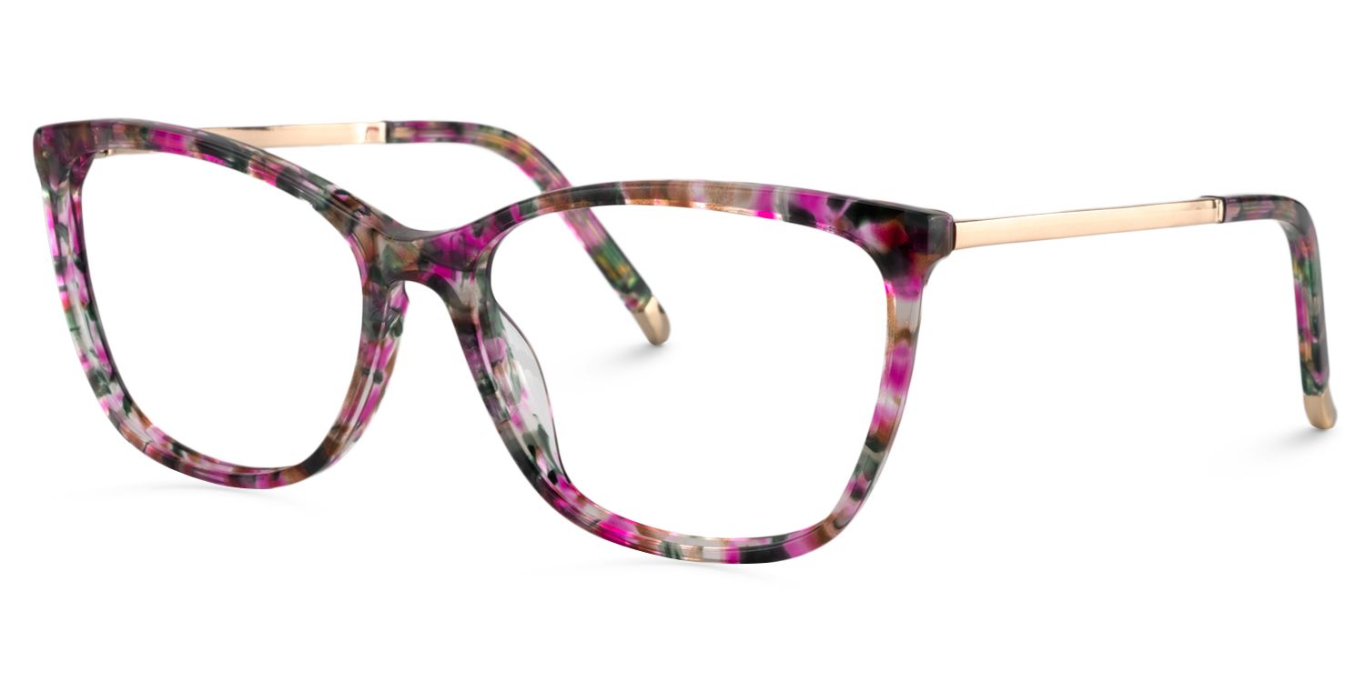 Square Red Floral Glasses | Zeelool Glasses3