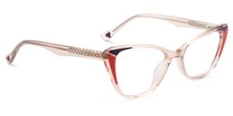 Candace Cat eye Beige Clear Glasses2