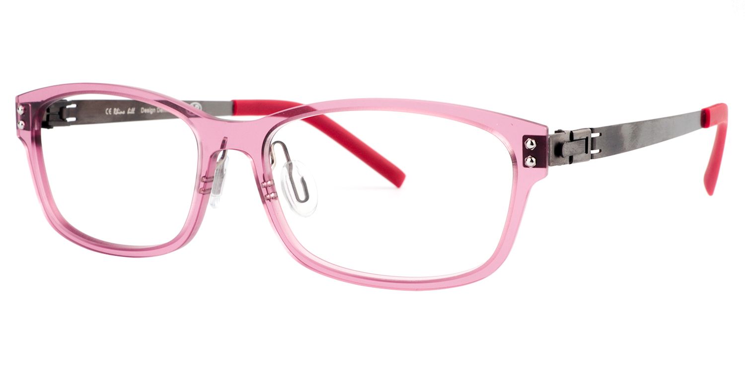 Rectangle Red-Pink Glasses | Zeelool Glasses4