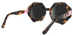 Hugh Geometric Tortoise-Gold Sunglasses4