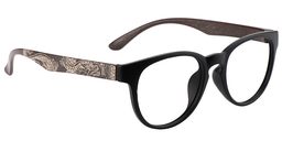 Wesley Round Black Glasses3