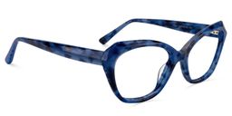 Carlotta Rectangle Blue Floral Glasses2