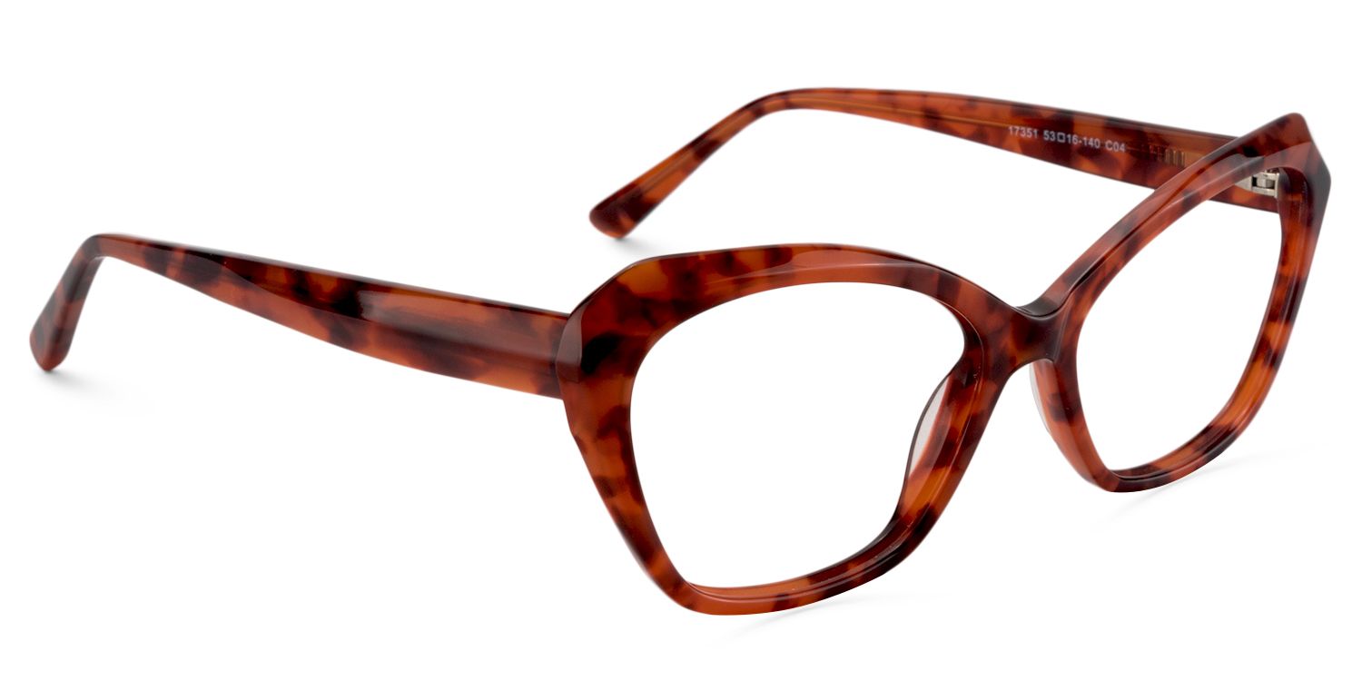 Rectangle Red Floral Glasses | Zeelool Glasses3