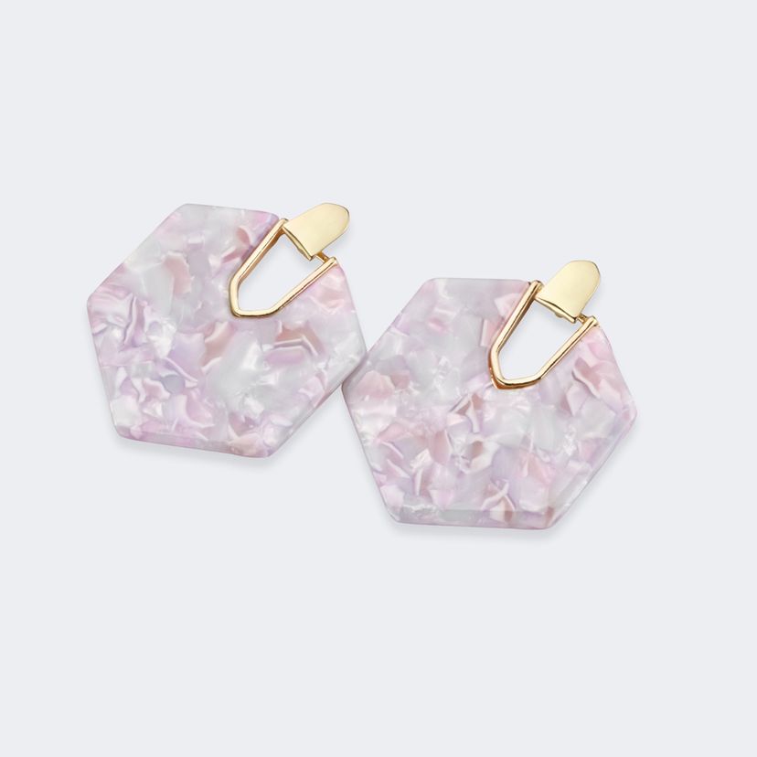 Vintage Geometric Shape Pink Earrings
