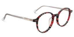 Carmine Round Black/Red Glasses3