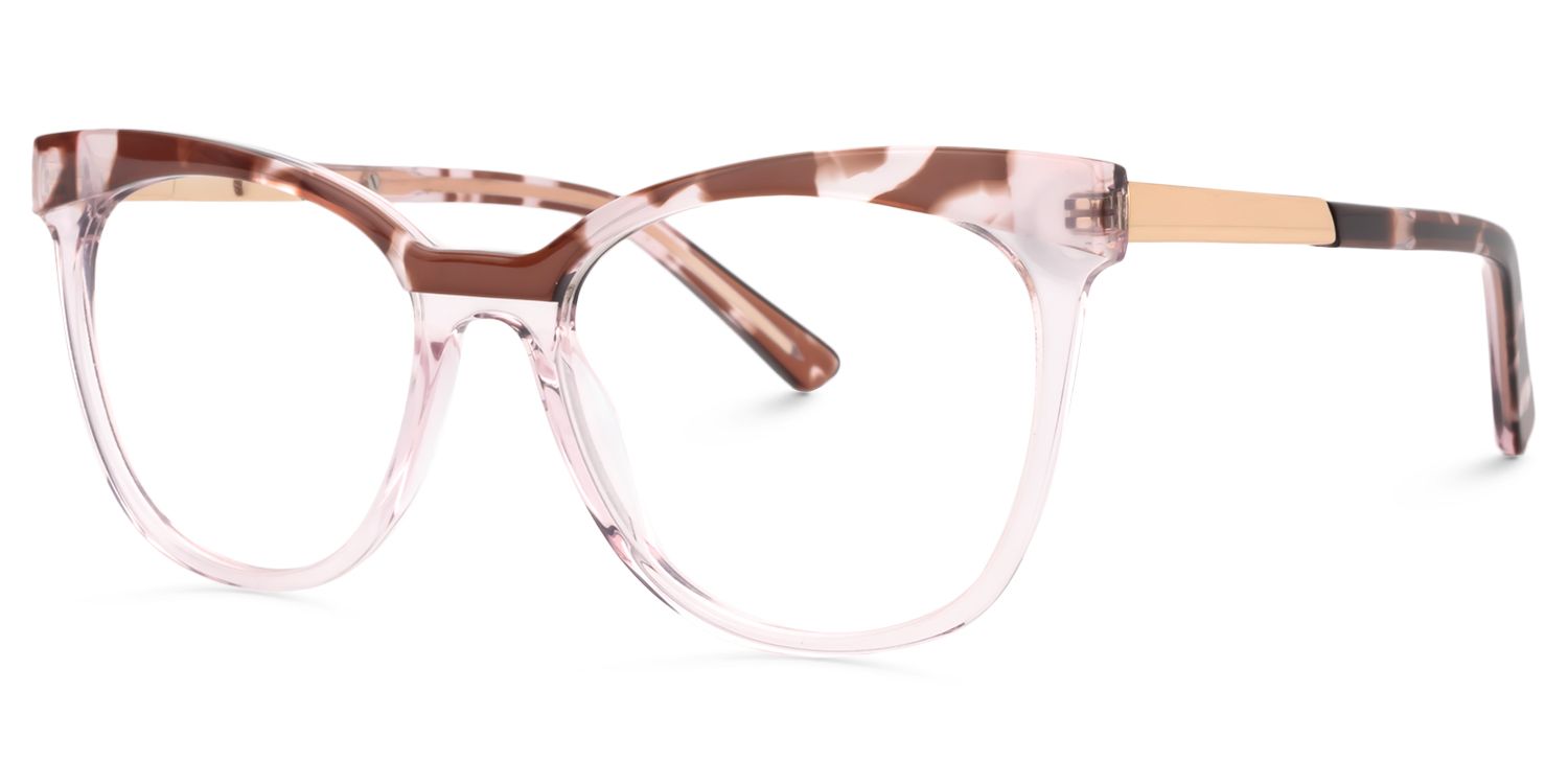 Browline Pink Glasses | Zeelool Glasses3