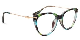 Clement Cat Eye Green-Black Glasses2