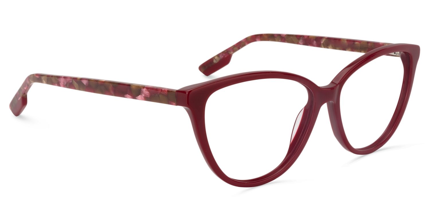 Cat Eye Dark Red Glasses | Zeelool Glasses3
