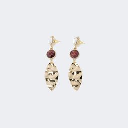 Brilliant Leaf Shape Gold Earrings1