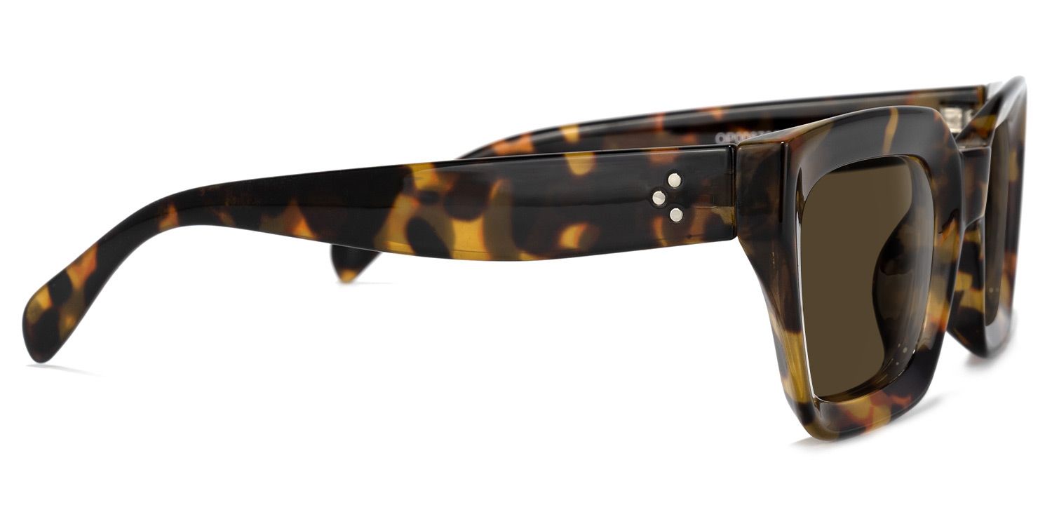 Nevaeh Plastic Tortoise Square Frame Sunglasses | ZEELOOL UK2
