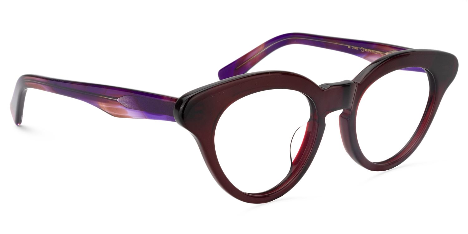 Cat Eye Dark Red Glasses | Zeelool Glasses2