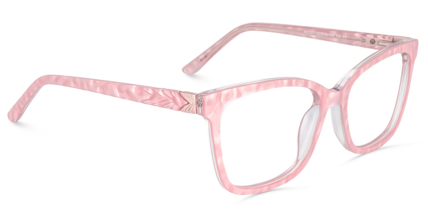 Rectangle Pink Glasses | Zeelool Glasses2