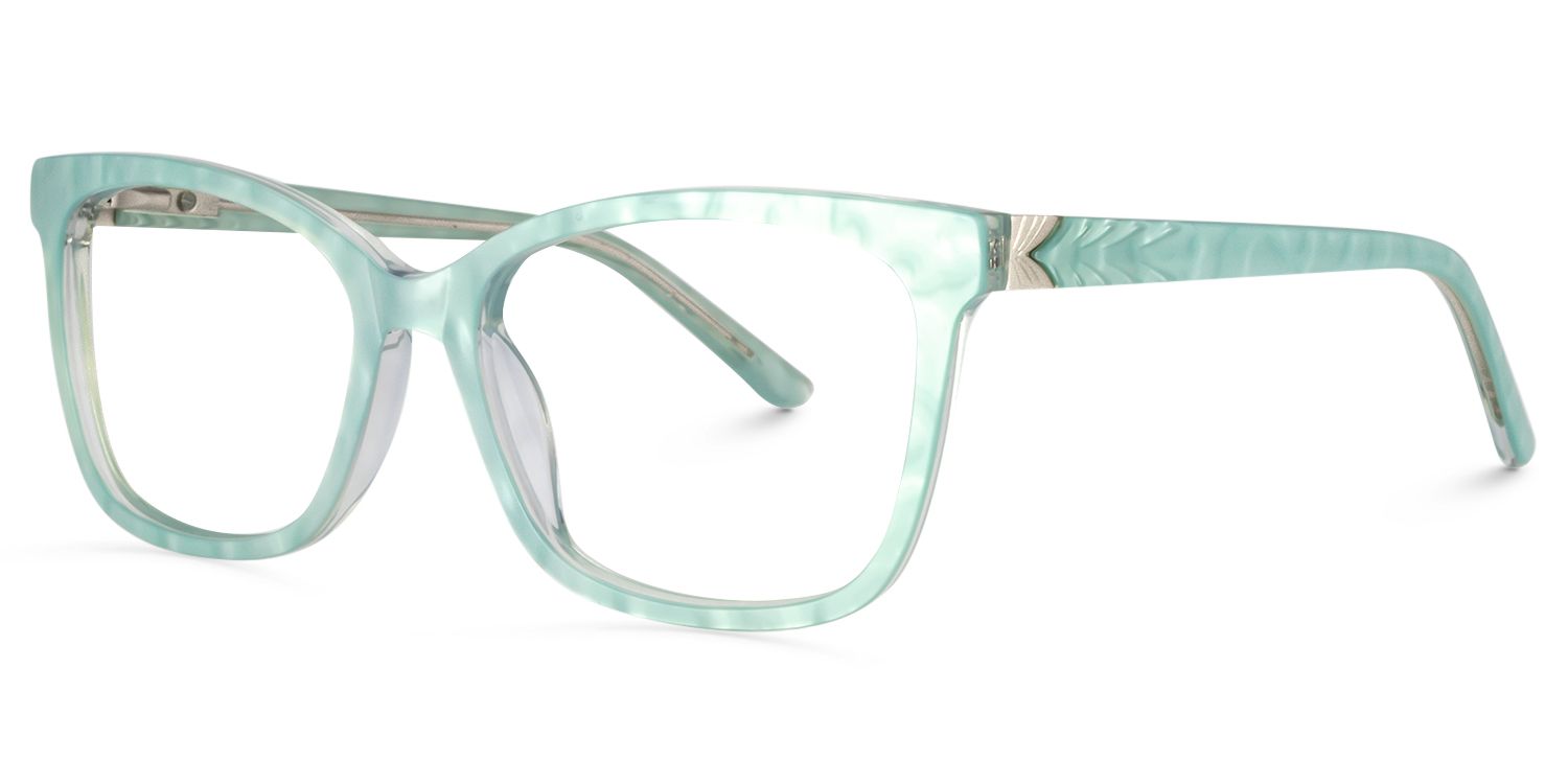 Rectangle Green Glasses | Zeelool Glasses3
