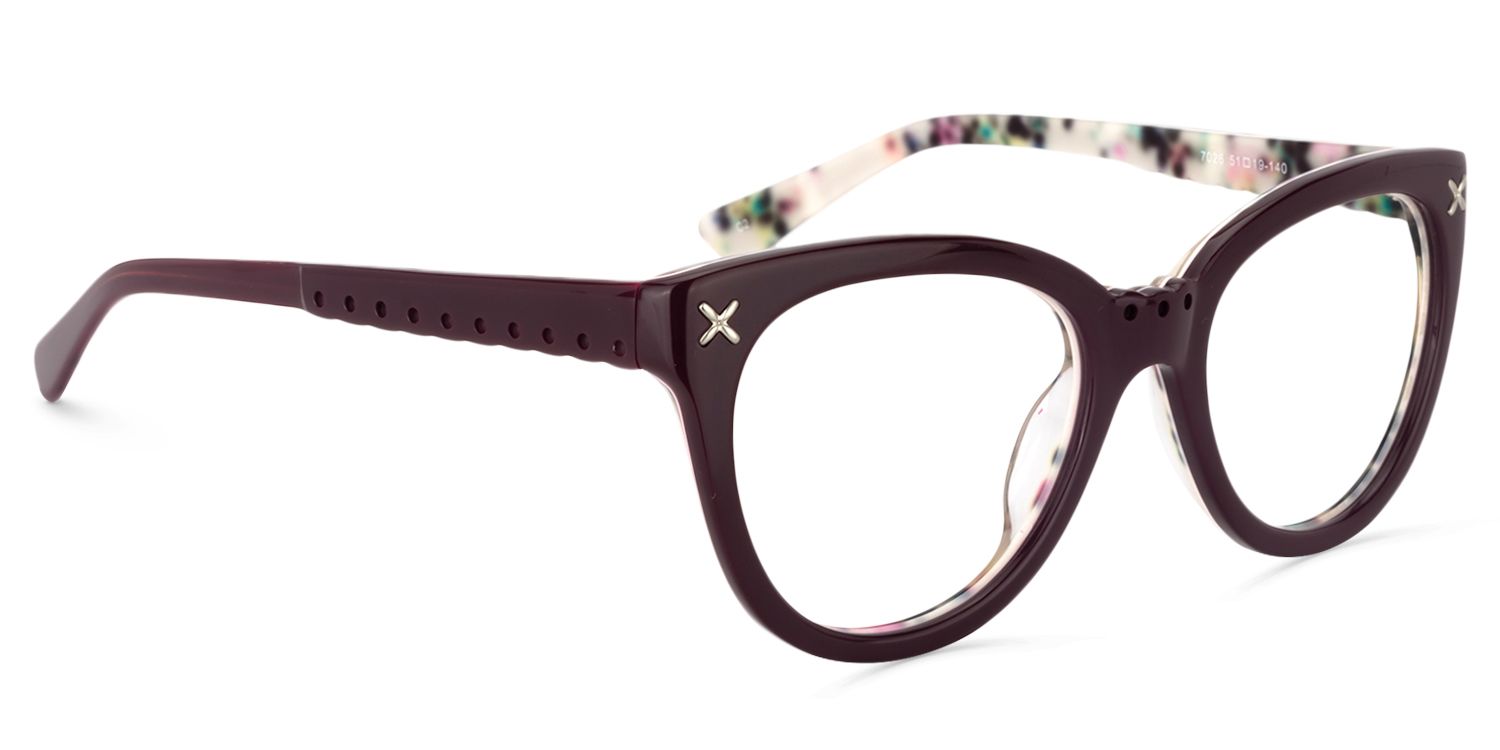 Cat Eye Dark Red Glasses | Zeelool Glasses3