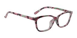 Deidre Rectangle Pink Floral Reading Glasses3