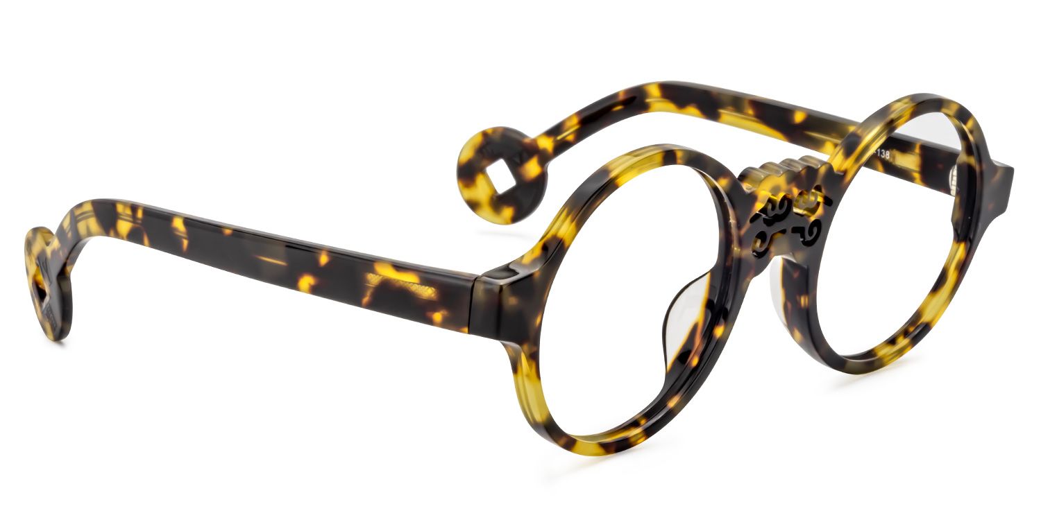 Round Yellow-Tortoise Glasses | Zeelool Glasses3